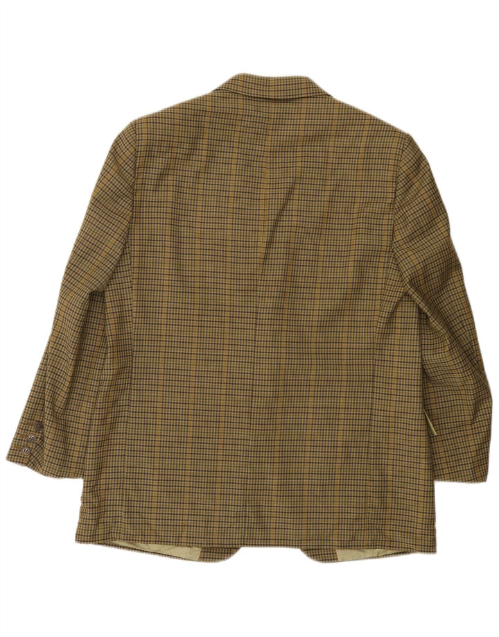 Vintage Herren 2-Knopf-Blazerjacke UK 38 Medium Khaki Check