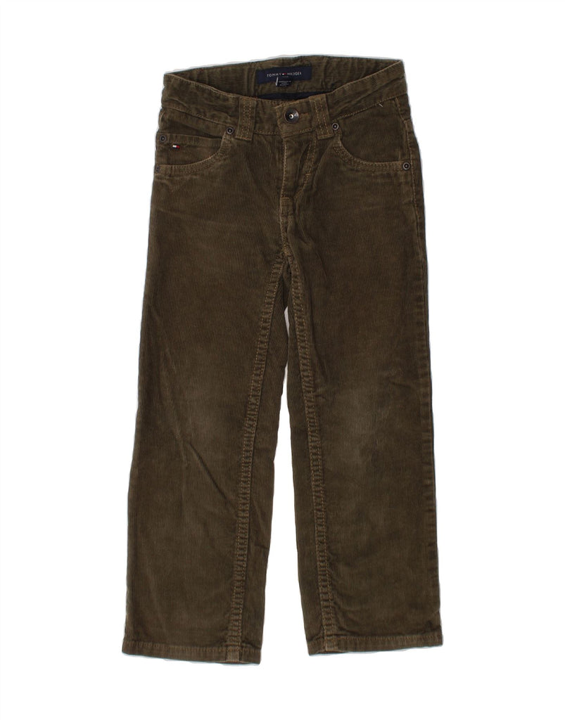 TOMMY HILFIGER Boys Straight Corduroy Trousers 4-5 Years W22 L18 Green Vintage Tommy Hilfiger and Second-Hand Tommy Hilfiger from Messina Hembry 