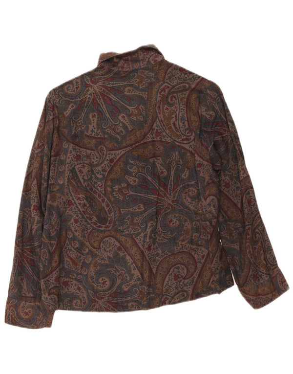 Vintage Damen Shirt UK 14 Medium Mehrfarbig Paisley