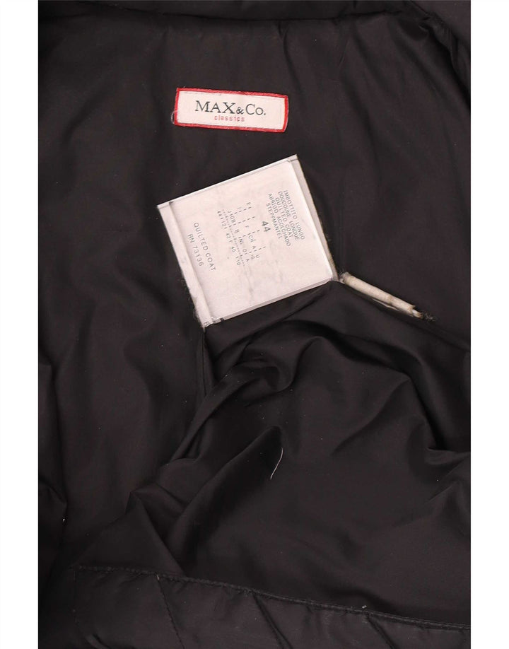 Max & Co. Wattierter Damenmantel UK 12 Medium Schwarz Polyamid