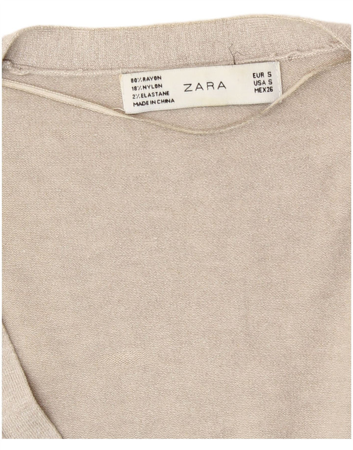 Zara Damen-Cardigan-Pullover UK 10 Small Grau