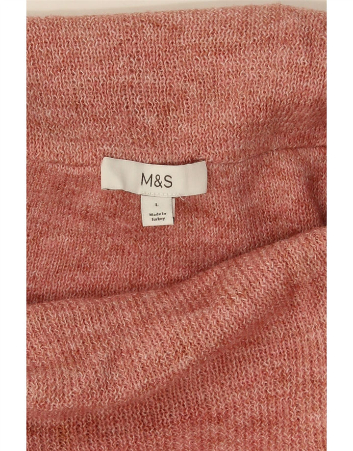 Marks & Spencer Damen-Pullover mit Rollkragen, Gr. 16, Größe L, rosa meliert