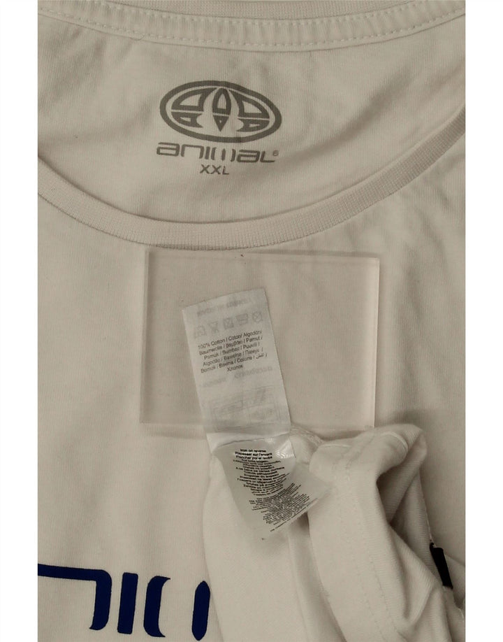 Herren T-Shirt Animal mit Grafik, Größe 2XL, Weiß, Baumwolle