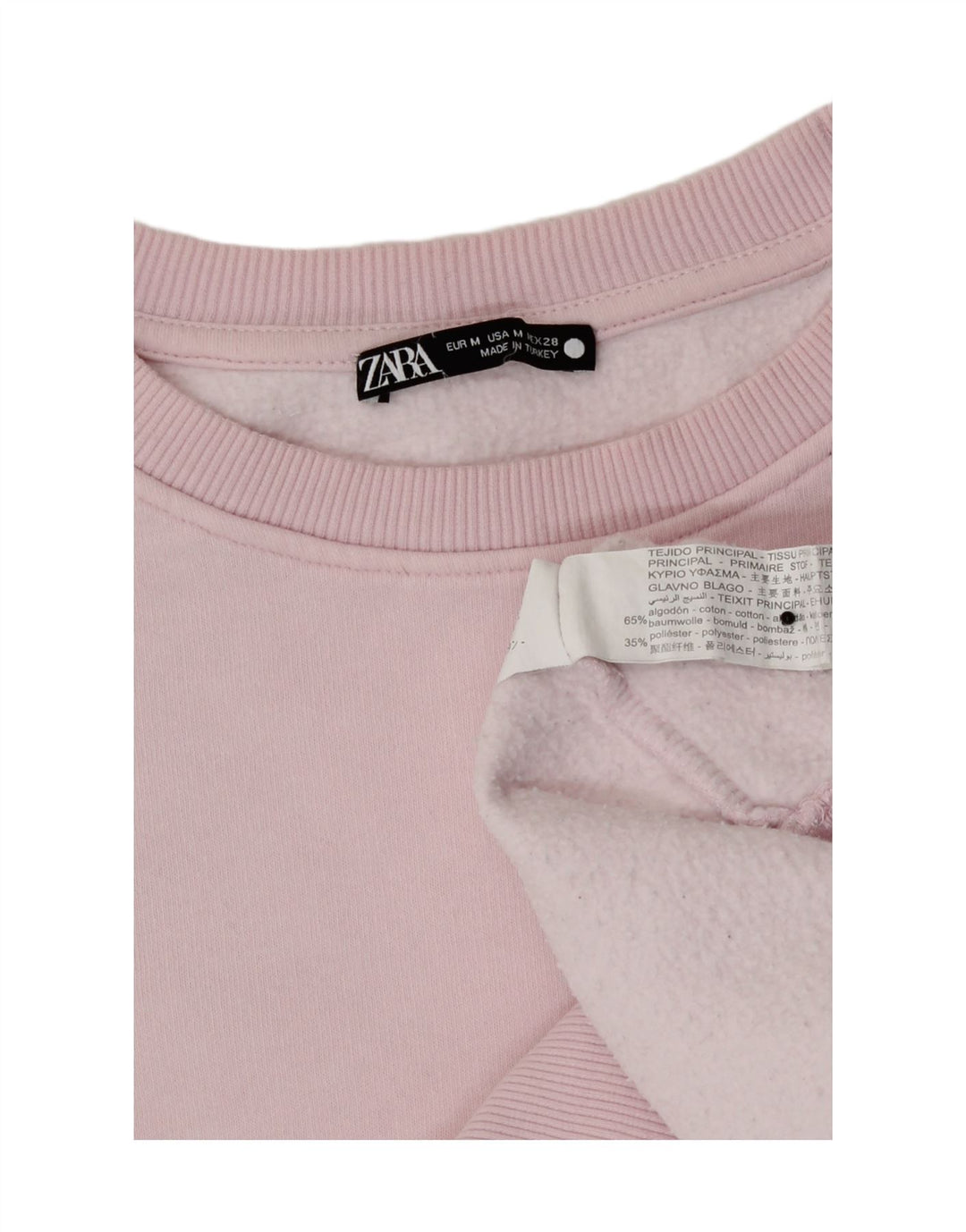 Zara Damen Sweatshirt Pullover UK 12 Mittelrosa Baumwolle