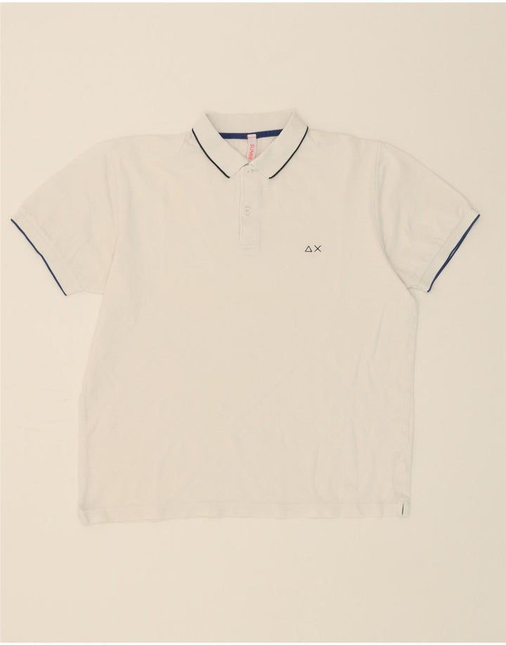 SUN68 Mens Polo Shirt Large White Cotton Vintage Sun68 and Second-Hand Sun68 from Messina Hembry 