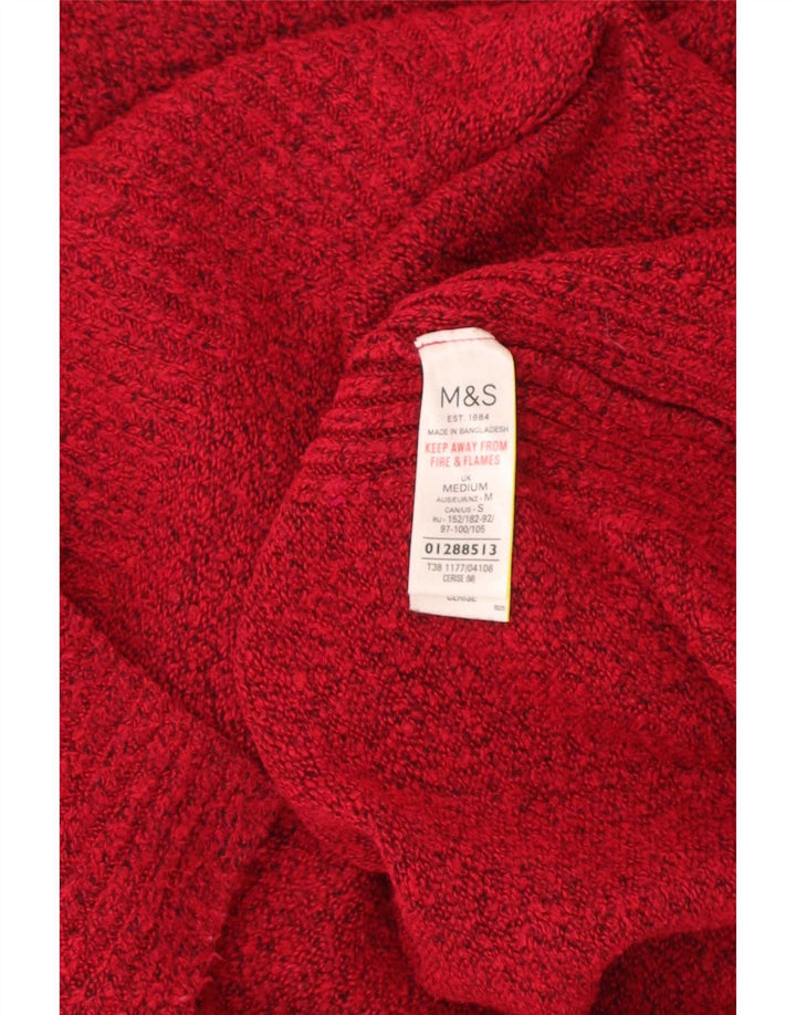 Marks & Spencer Damen-Pullover mit U-Boot-Ausschnitt, Gr. 14, mittelrot meliert