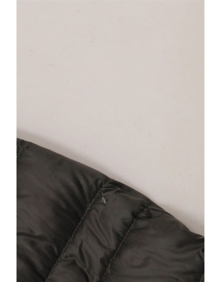 Blauer gepolsterte Herrenjacke mit Kapuze, UK 36, kleines graues Nylon