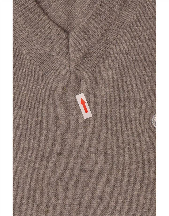 Murphy & Nye Herren-Pullover mit V-Ausschnitt, große graue Wolle