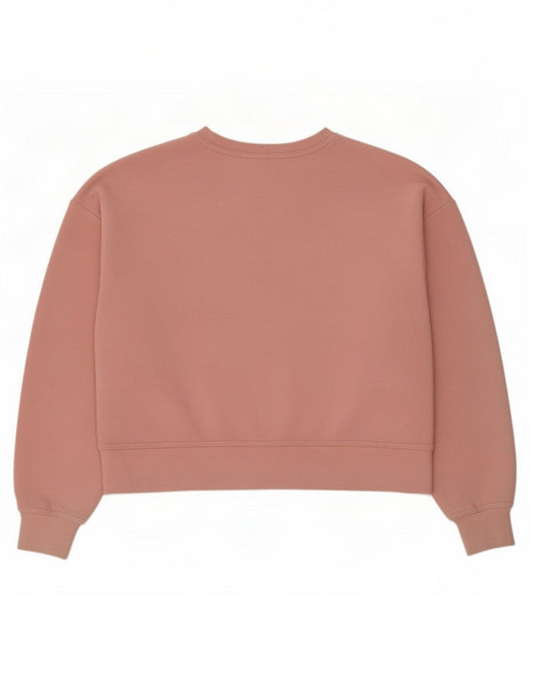 Nike Damen Dri Fit Crop Übergroßer Sweatshirtpullover UK 6 XS Rosa Baumwolle