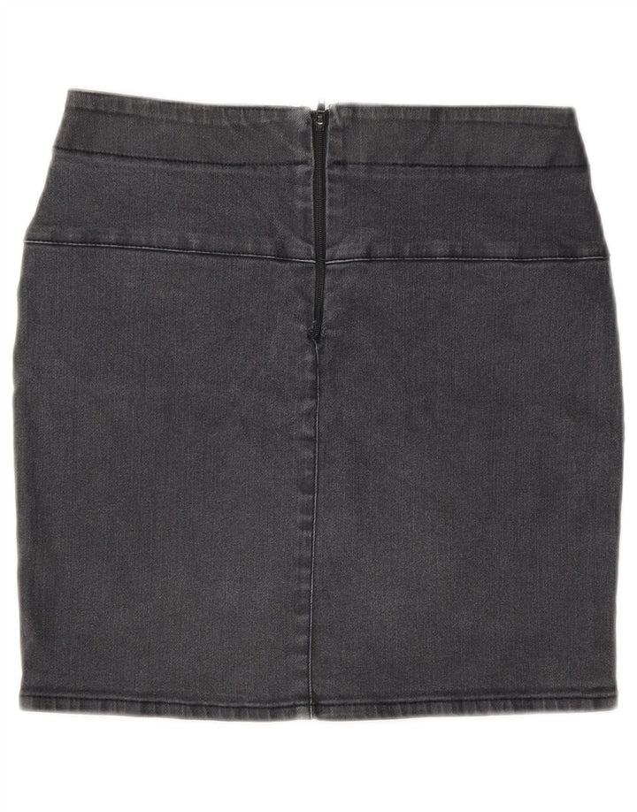Zara Damen Mini-Jeansrock EU 36 XS W26 Grau