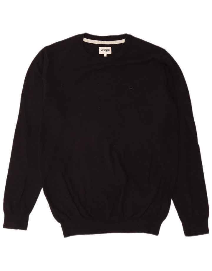 Wrangler Herren-Pullover mit Rundhalsausschnitt, groß, aus schwarzer Baumwolle