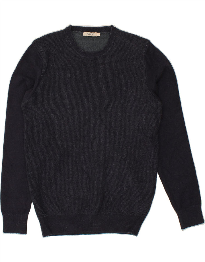 DACK'S Mens Crew Neck Jumper Sweater Medium Navy Blue Viscose Vintage Dack's and Second-Hand Dack's from Messina Hembry 