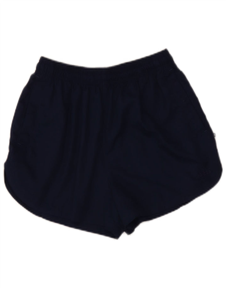 Adidas Damen Sportshorts UK 12 Medium Marineblau Polyester