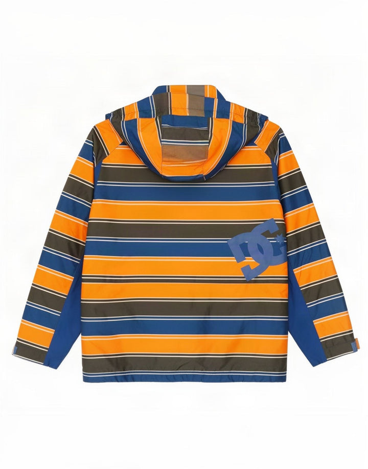DC Windjacke mit Kapuze für Jungen, 13–14 Jahre, mittelblau gestreift, Polyester