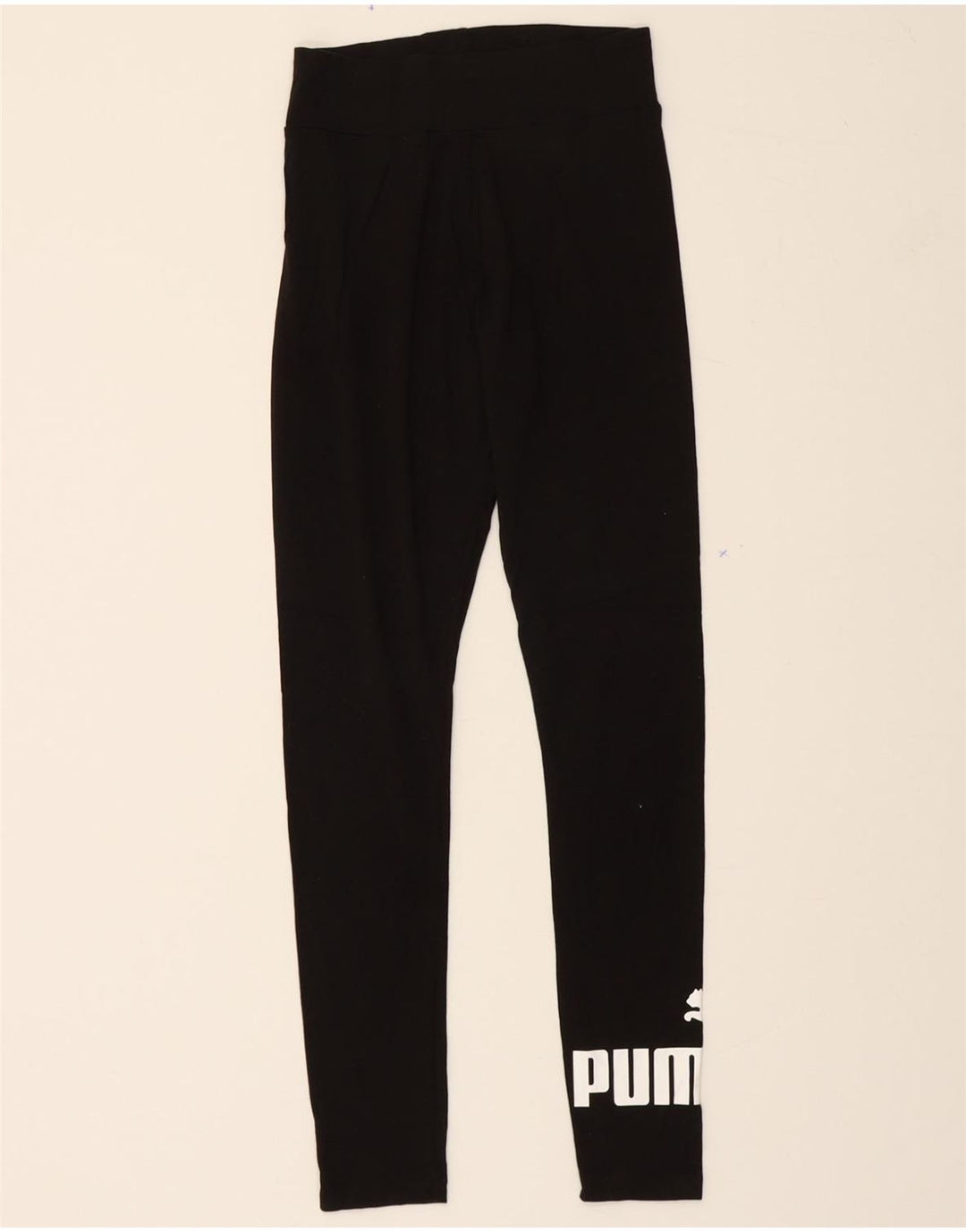 PUMA Womens Graphic Leggings UK 8 Small Black Cotton Vintage Puma and Second-Hand Puma from Messina Hembry 