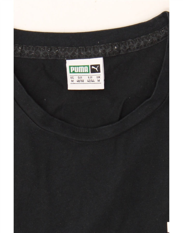 PUMA Mens Graphic T-Shirt Top Medium Black Vintage Puma and Second-Hand Puma from Messina Hembry 