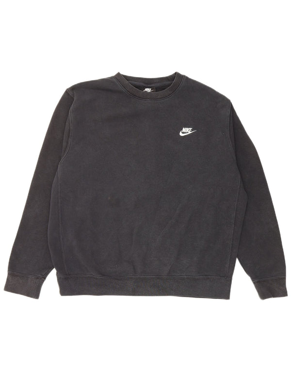 NIKE Herren-Sweatshirt-Pullover, groß, schwarze Baumwolle