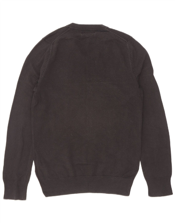 Marks & Spencer Herren-Pullover mit V-Ausschnitt, XS, schwarze Baumwolle