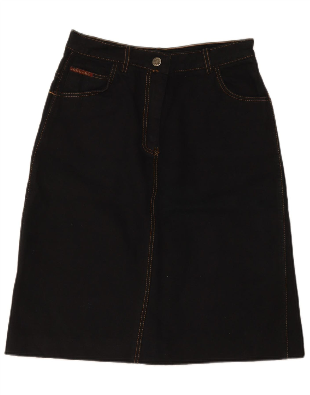 Vintage Damen Jeansrock IT 42 Medium W28 Schwarze Baumwolle