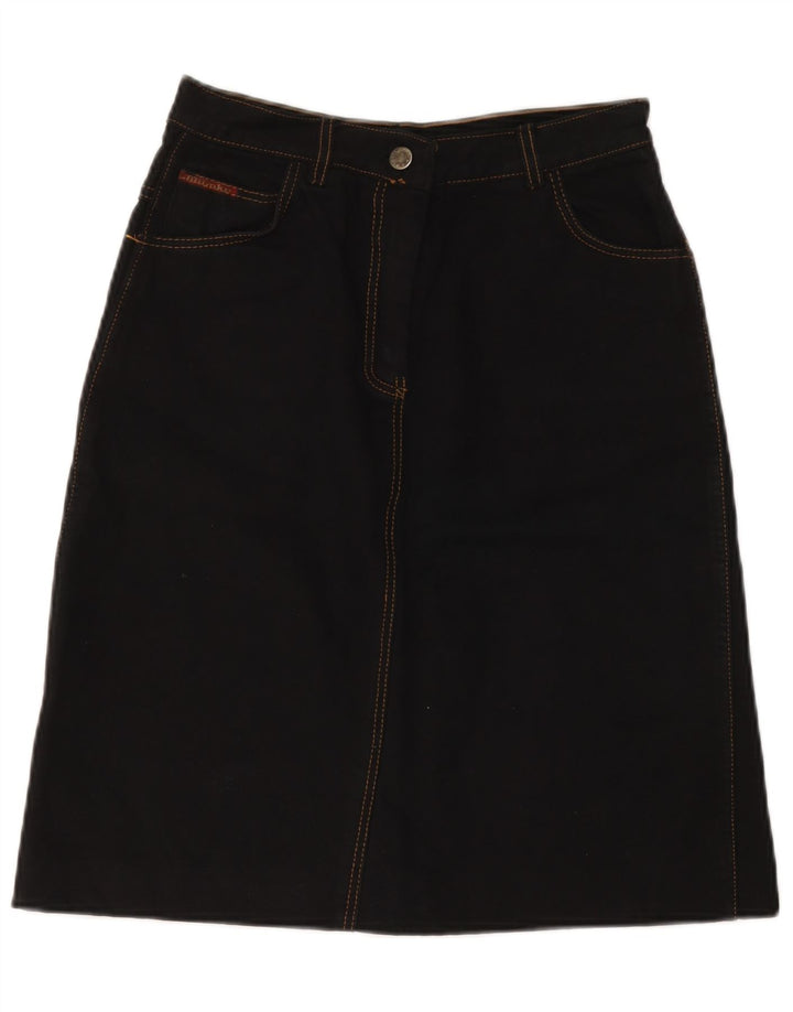 Vintage Damen Jeansrock IT 42 Medium W28 Schwarze Baumwolle