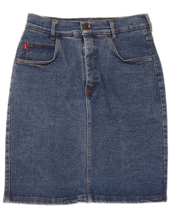 Vintage Damen High Waist Jeansrock IT 46 Large W28 Blaue Baumwolle