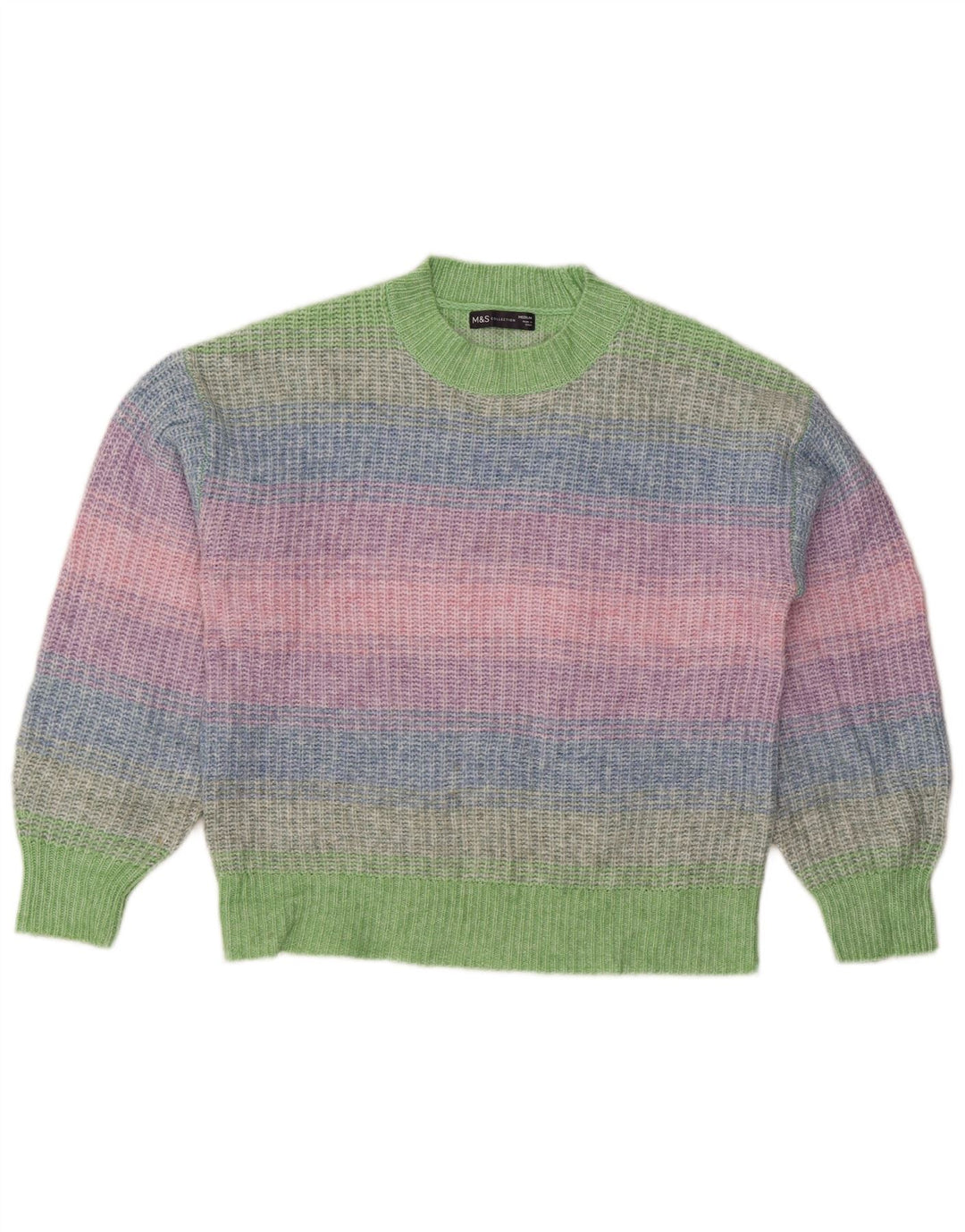 Marks & Spencer Damen-Pullover mit Rundhalsausschnitt, Gr. 14, mittelmehrfarbig