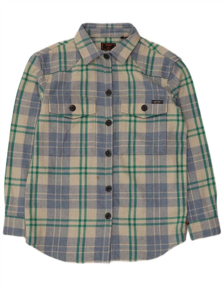 Superdry Damen-Flanellhemd in Übergröße, Gr. 10, klein, mehrfarbig, kariert