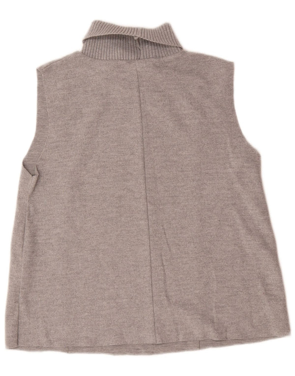 Zara Damen Weste Tank Top UK 16 Large Graue Baumwolle