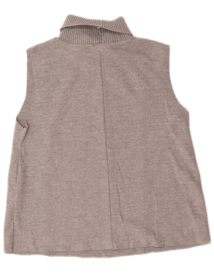 Zara Damen Weste Tank Top UK 16 Large Graue Baumwolle
