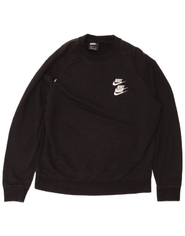 Nike Herren-Sweatshirt mit Grafik, groß, aus schwarzer Baumwolle