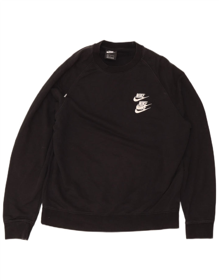 Nike Herren-Sweatshirt mit Grafik, groß, aus schwarzer Baumwolle