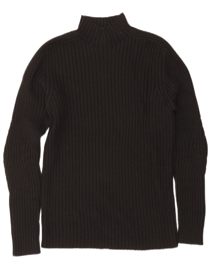 Hugo Boss Herren-Pullover mit Rollkragen, groß, aus schwarzer Wolle