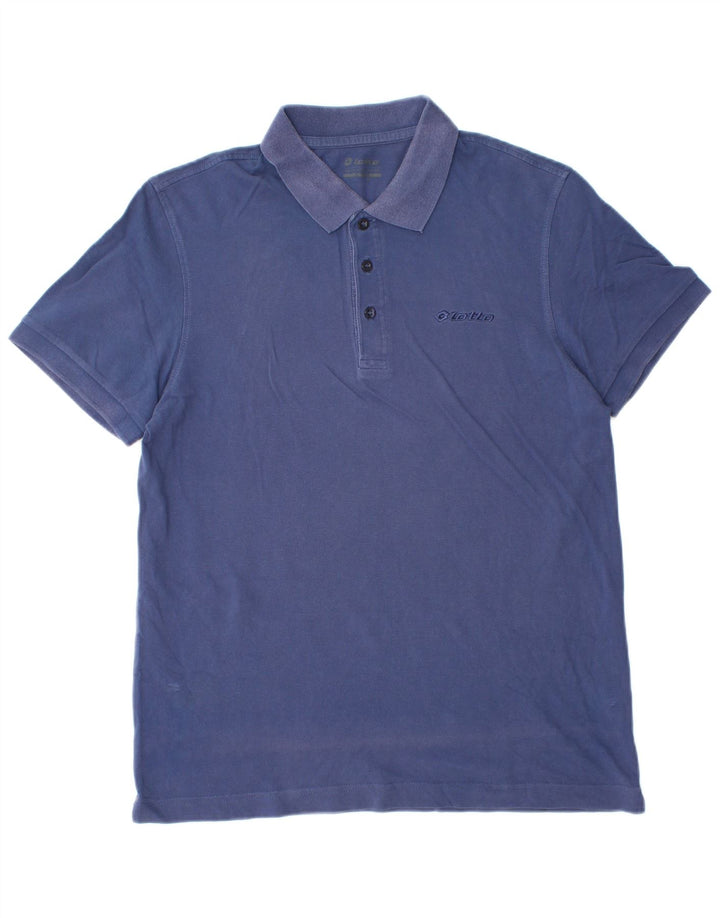 Lotto Herren-Poloshirt, groß, blaue Baumwolle