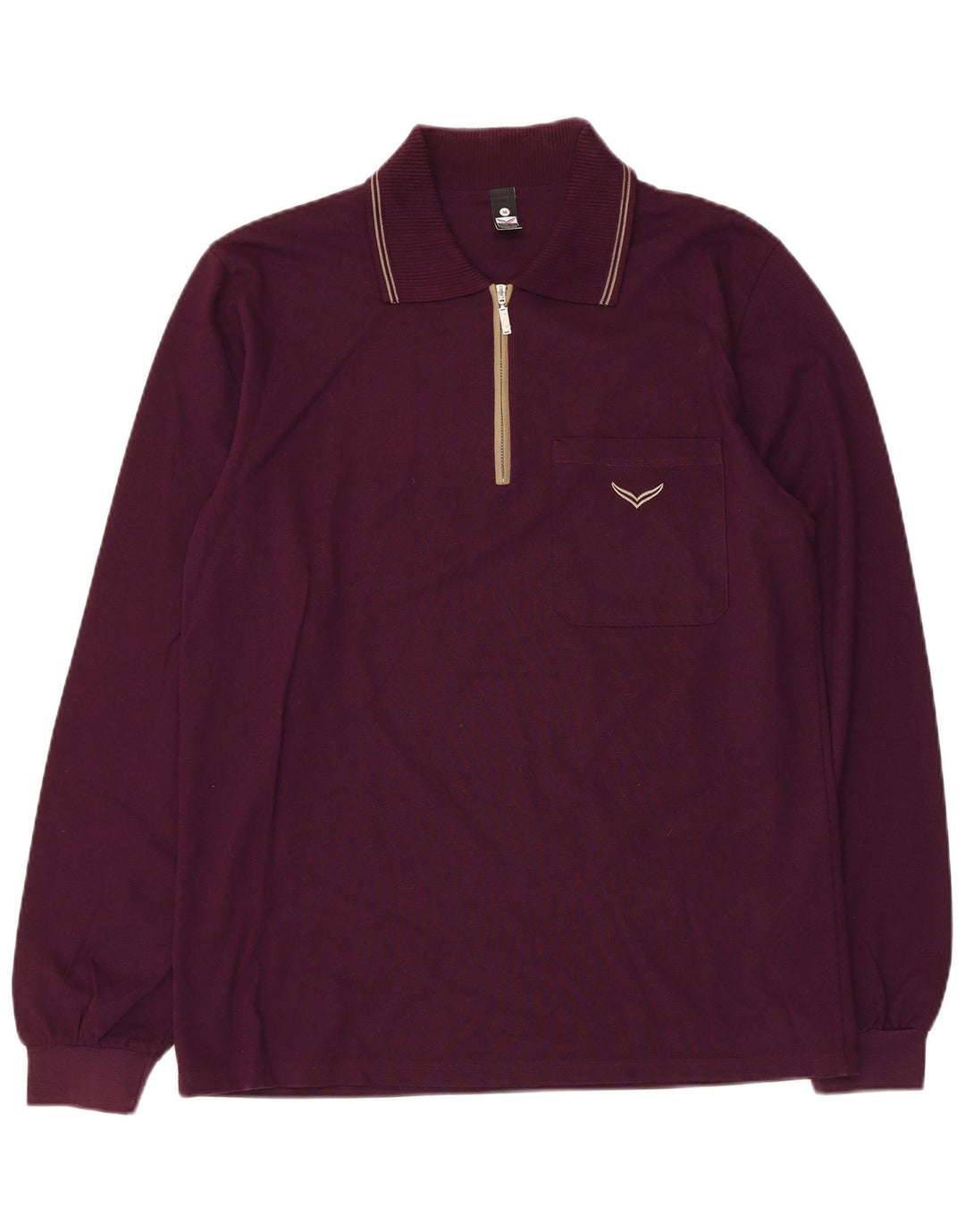 Trigema Herren-Langarm-Poloshirt, mittlere kastanienbraune Baumwolle