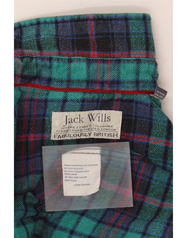 Jack Wills Herren-Flanellhemd aus mittelgrün karierter Baumwolle