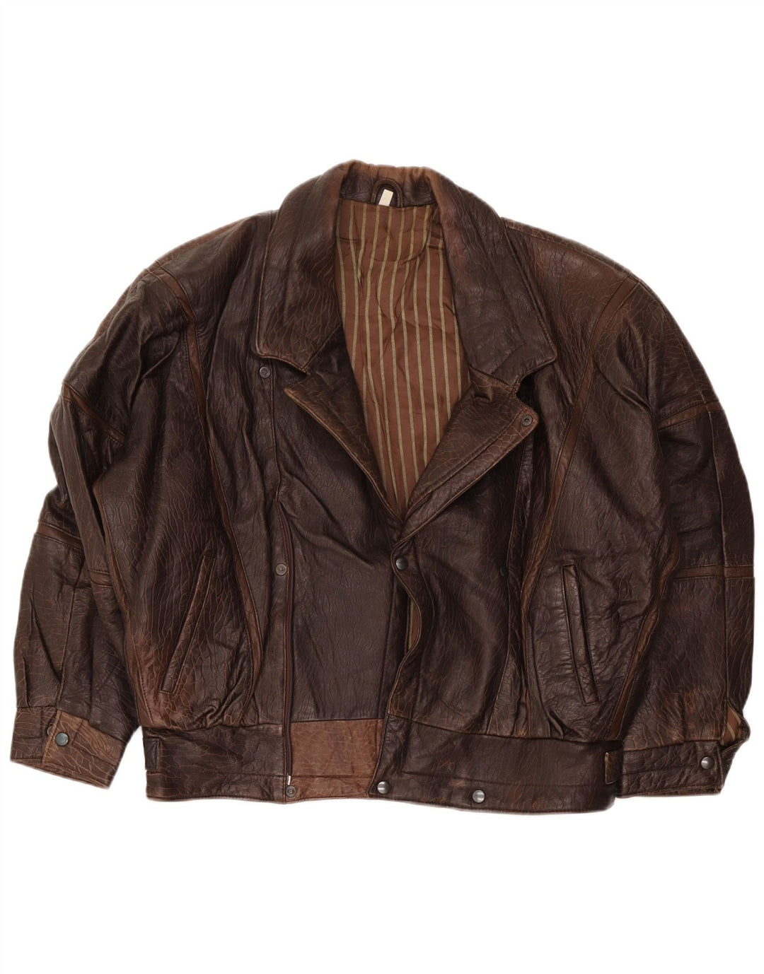 Vintage Herren Lederjacke IT 52 XL Braun