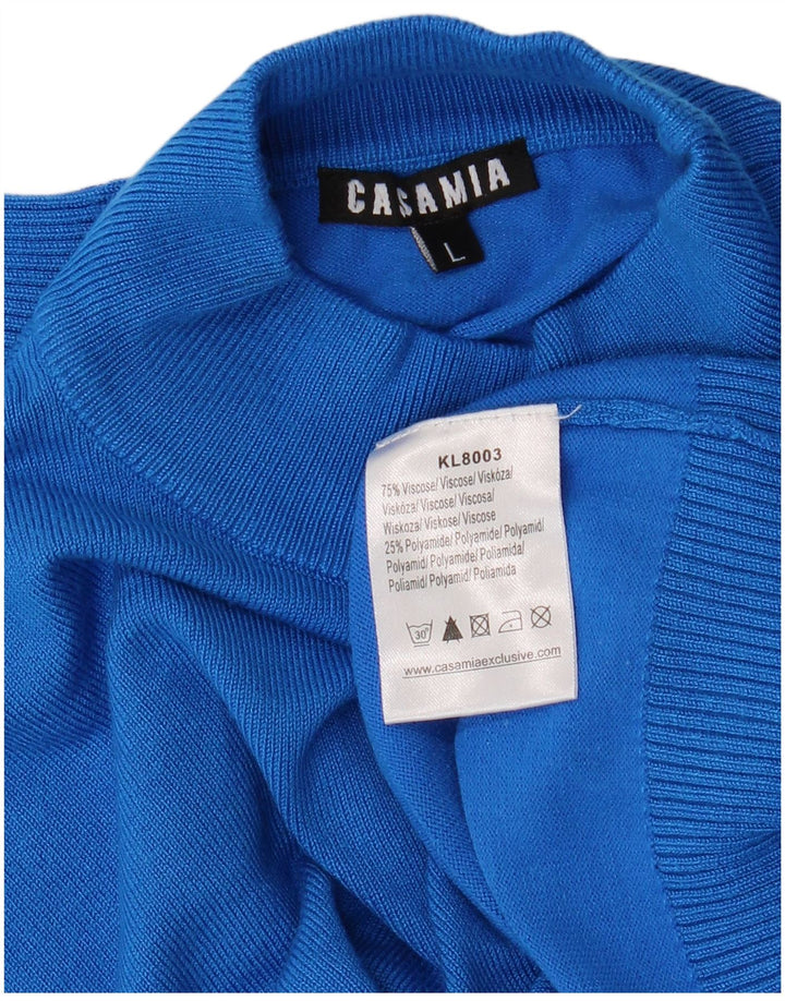 CASAMIA Rollkragenpullover für Damen, Gr. 40, Größe L, Blau, Viskose