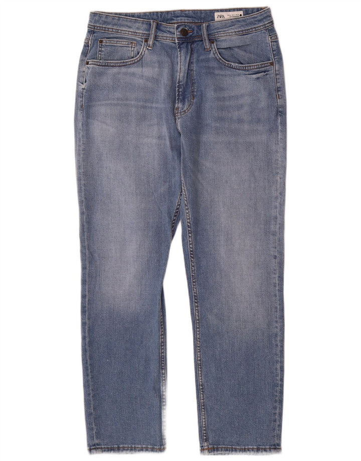 Zara Damen Straight Jeans EU 40 Medium W30 L29 Blaue Baumwolle