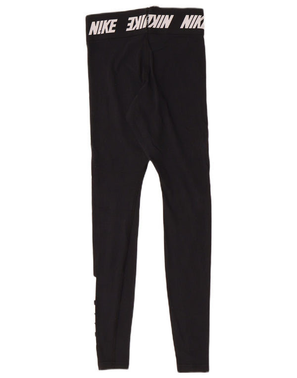 Nike Damen Tight Fit Graphic Leggings UK 4 XS Schwarz Baumwolle Sport