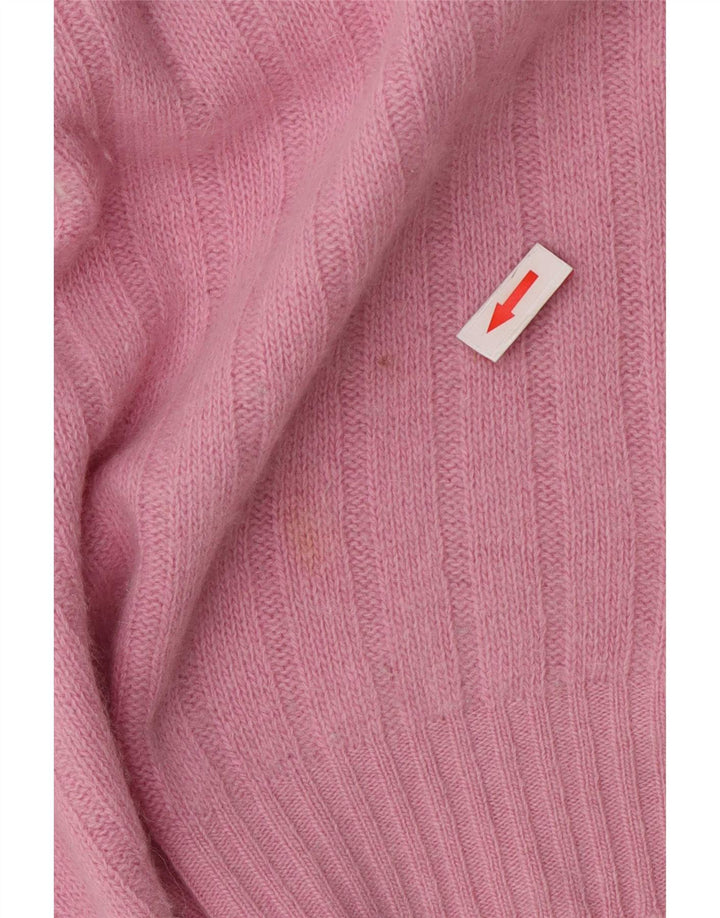 Vintage Damen Rollkragenpullover Pullover UK 14 Mittelrosa