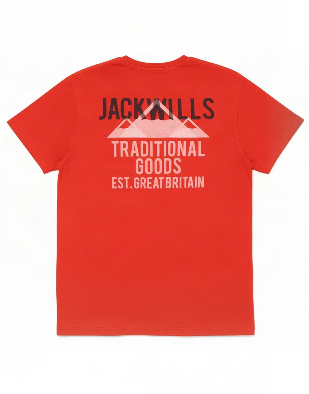 Jack Wills Herren-T-Shirt mit Grafik, mittelrote Baumwolle