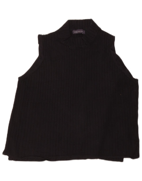 Marks & Spencer Damen Ärmelloses Crop Top UK 20 2XL Schwarze Viskose
