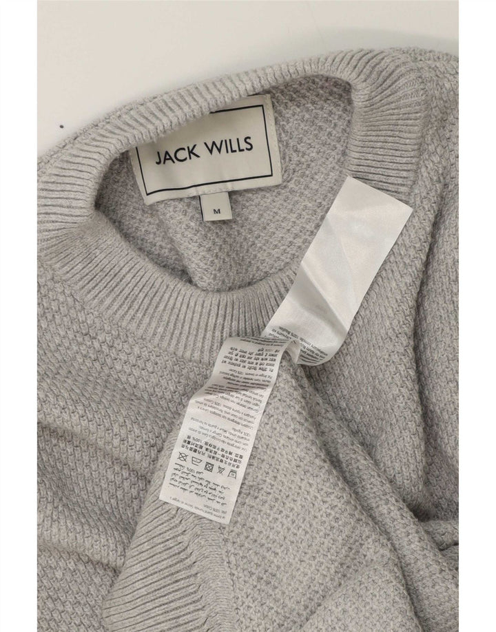 Jack Wills Herren-Pullover mit Rundhalsausschnitt aus mittelgrauer Baumwolle