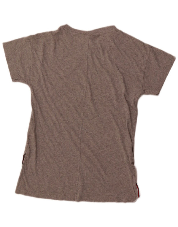 REEBOK Damen Classic Graphic T-Shirt Top UK 12 Mittelgraue Baumwolle