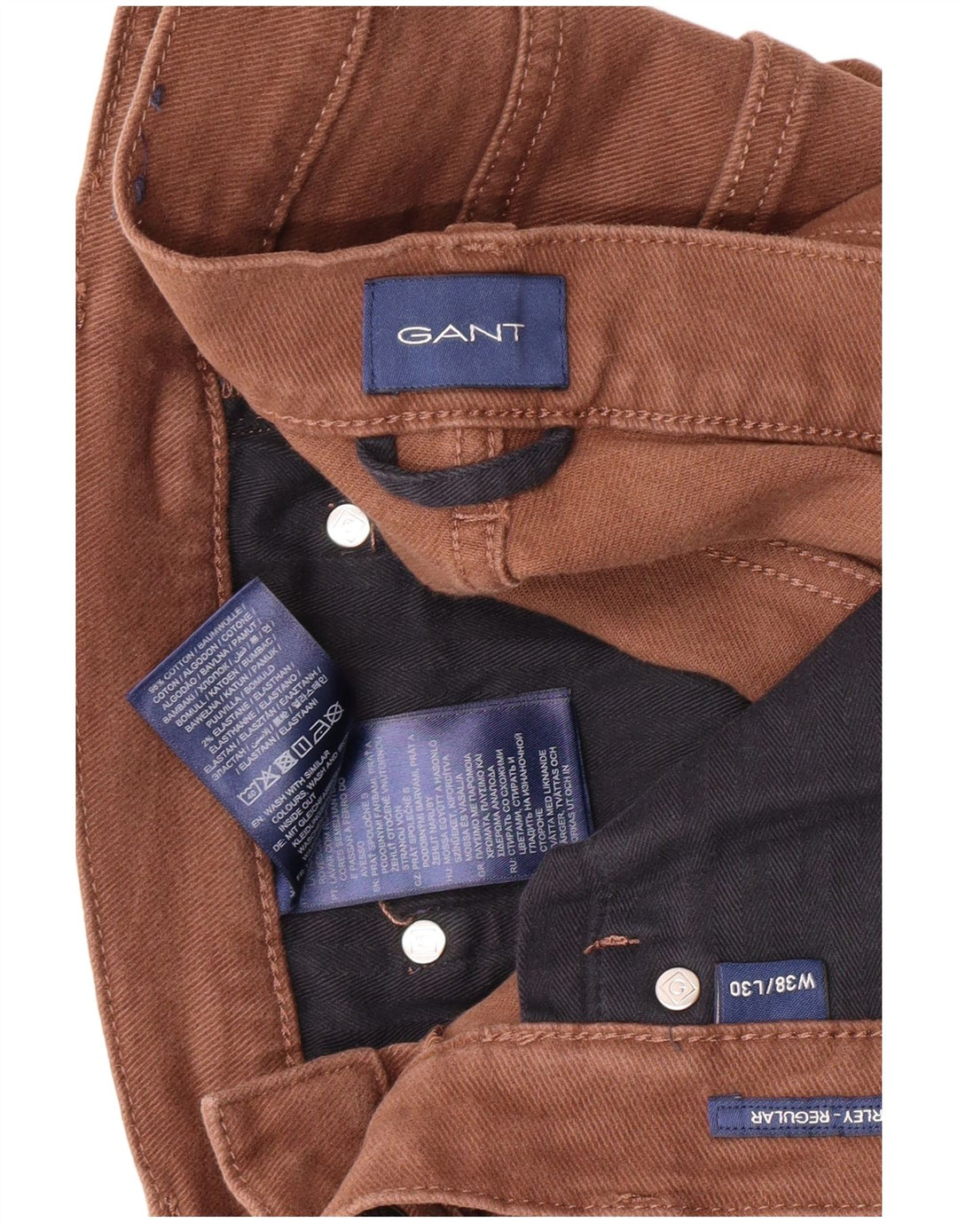 GANT Gerade Freizeithose für Herren, W38, L30, braune Baumwolle