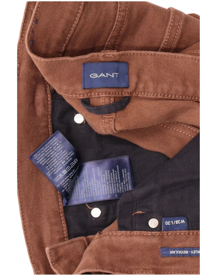 GANT Gerade Freizeithose für Herren, W38, L30, braune Baumwolle