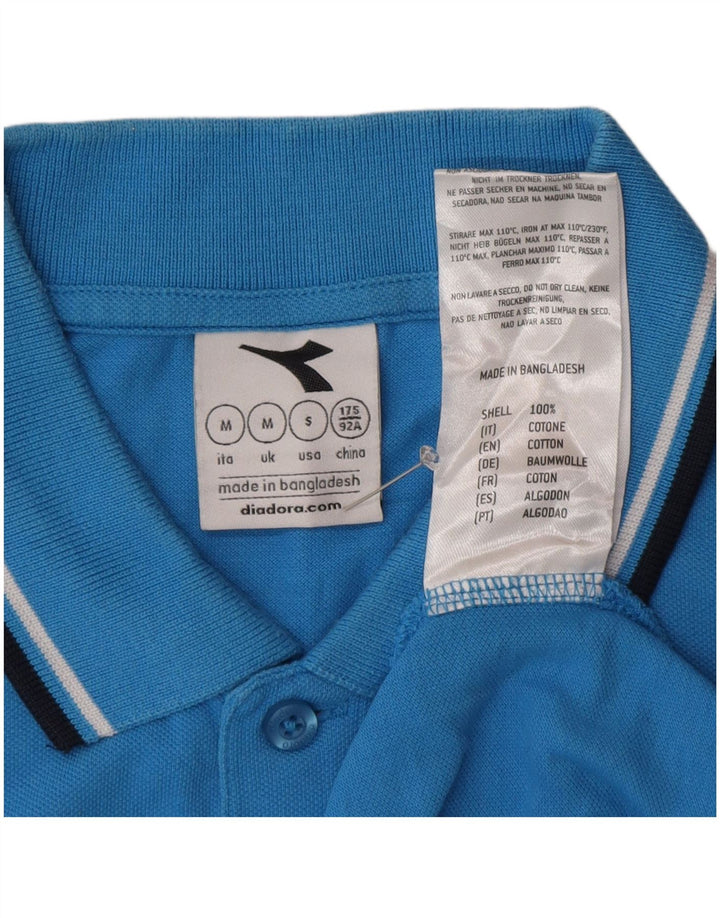 Diadora Herren-Poloshirt aus mittelblauer Baumwolle