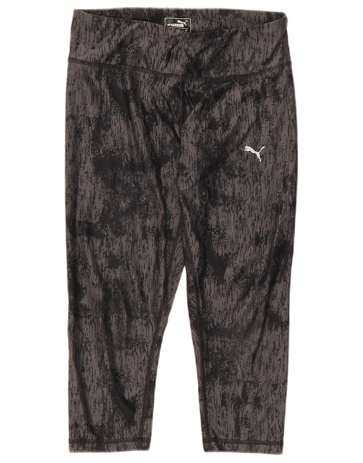 Puma Damen Capri-Leggings UK 10 Small Black Tie Dye