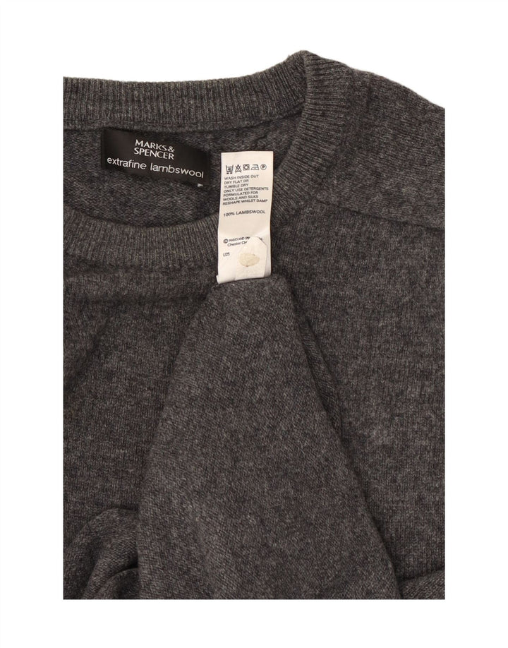 Marks & Spencer Herren-Pullover mit Rundhalsausschnitt, XL, graue Wolle