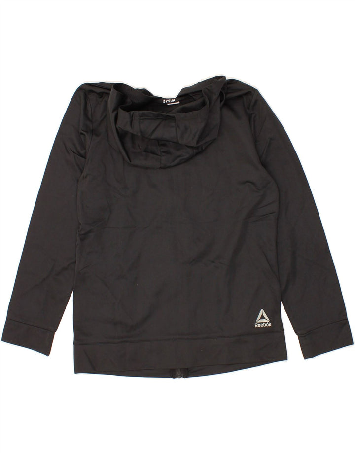 REEBOK Boys Zip Hoodie Sweater 10-11 Years Medium Black Colourblock Vintage Reebok and Second-Hand Reebok from Messina Hembry 